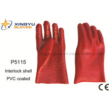 Gant de travail en sécurité recouvert de PVC coté en coton (P5115)
